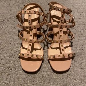 New Nude gold studded heels by Vici!